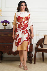 Scarlet sage silk party dress | Kaftan, Bohemian Dress, Floral Dress, Boho Maxi Dress