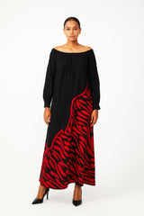 Jasmine Lotus Batik Designer Dress | Kaftan, Bohemian Dress, Floral Dress, Boho Maxi Dress