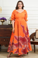 Jasmine Lotus Batik Designer Dress | Kaftan, Bohemian Dress, Floral Dress, Boho Maxi Dress