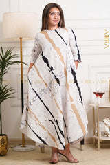 Indigo Fusion Batik Designer Dress | Kaftan, Bohemian Dress, Floral Dress, Boho Maxi Dress