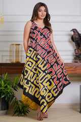 Vibe Noir Batik Designer Dress | Kaftan, Bohemian Dress, Floral Dress, Boho Maxi Dress