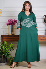 Moden flax linen elegant dress | Kaftan, Bohemian Dress, Floral Dress, Boho Maxi Dress