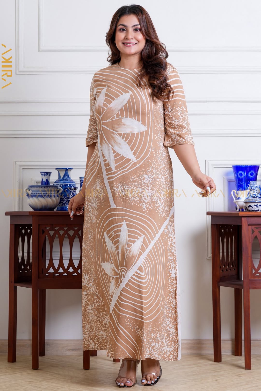 The Golden Meadow Batik Dress | Kaftan, Bohemian Dress, Floral Dress, Boho Maxi Dress