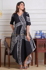 Modern Muse Batik Designer Dress | Kaftan, Bohemian Dress, Floral Dress, Boho Maxi Dress