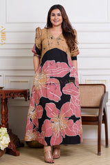 Primrose Designer Batik Designer Dress | Kaftan, Bohemian Dress, Floral Dress, Boho Maxi Dress
