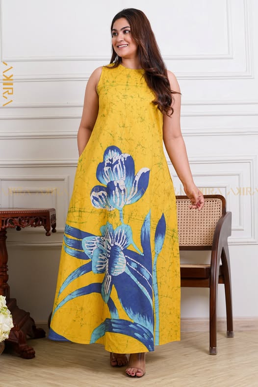 Evening Blossom Batik Dress | Kaftan, Bohemian Dress, Floral Dress, Boho Maxi Dress