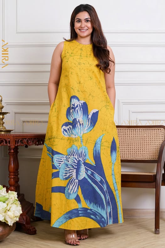 Evening Blossom Batik Dress | Kaftan, Bohemian Dress, Floral Dress, Boho Maxi Dress