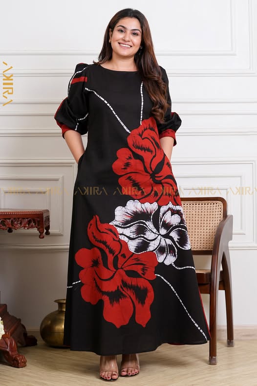 Dark Rose Designer Dress | Kaftan, Bohemian Dress, Floral Dress, Boho Maxi Dress