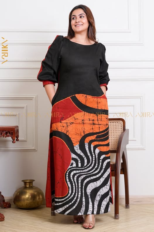 Tropic Vine Designer Batik Dress | Kaftan, Bohemian Dress, Floral Dress, Boho Maxi Dress