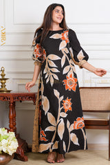 Rosewood Haze Batik Dress | Kaftan, Bohemian Dress, Floral Dress, Boho Maxi Dress