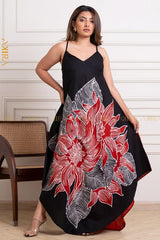Dark flora batik designer dress | Kaftan, Bohemian Dress, Floral Dress, Boho Maxi Dress