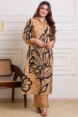 Luxe Monarch Batik Designer Kurthi | Kaftan, Bohemian Dress, Floral Dress, Boho Maxi Dress