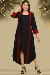 Blaire Maroon Lined midi overcoat