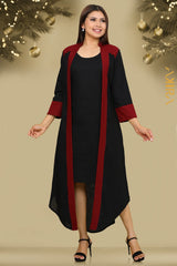 Blaire Maroon Lined midi overcoat