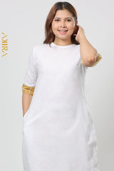 Golden Wave White Dress | Kaftan, Bohemian Dress, Floral Dress, Boho Maxi Dress