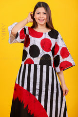 Red, white and black affair Dress | Kaftan, Bohemian Dress, Floral Dress, Boho Maxi Dress