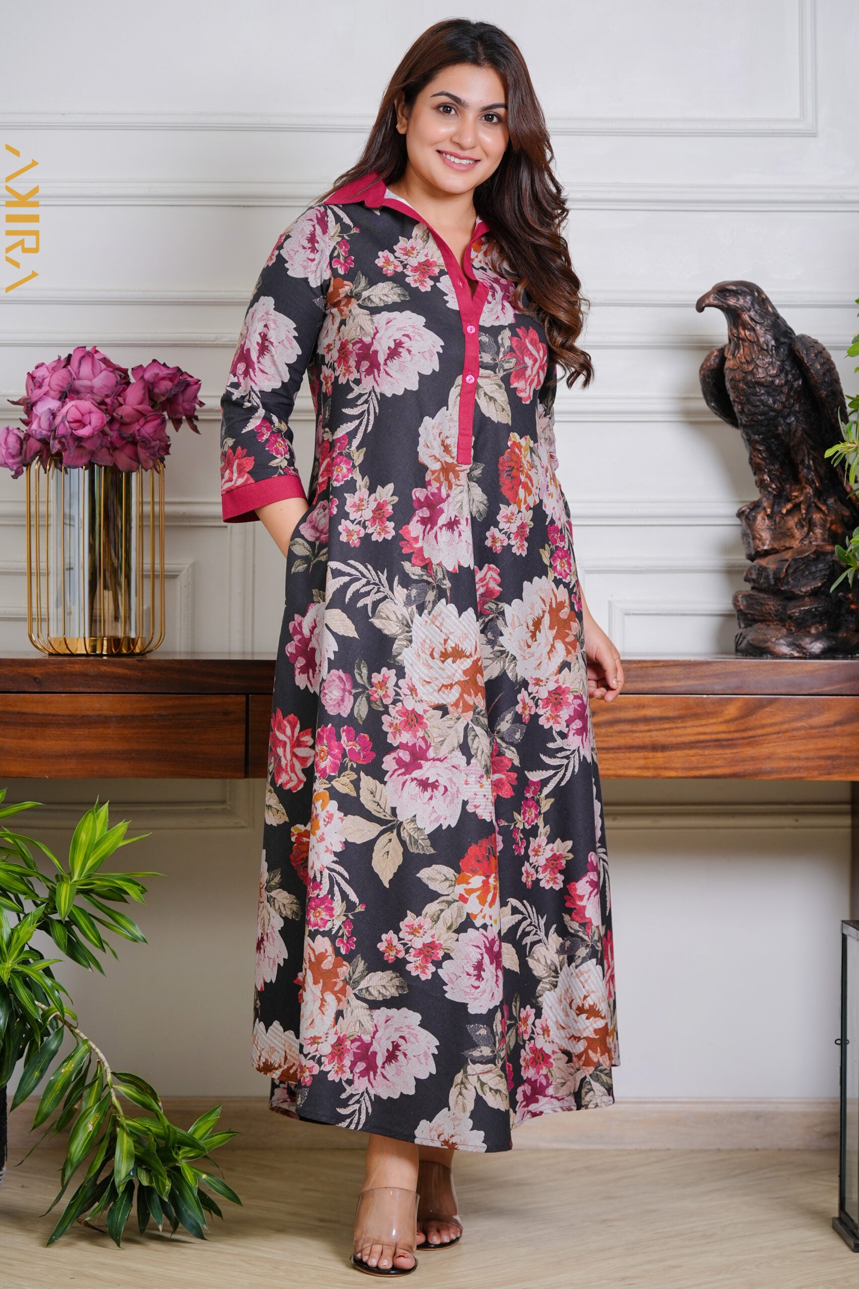 Flora Designer Dress | Kaftan, Bohemian Dress, Floral Dress, Boho Maxi Dress