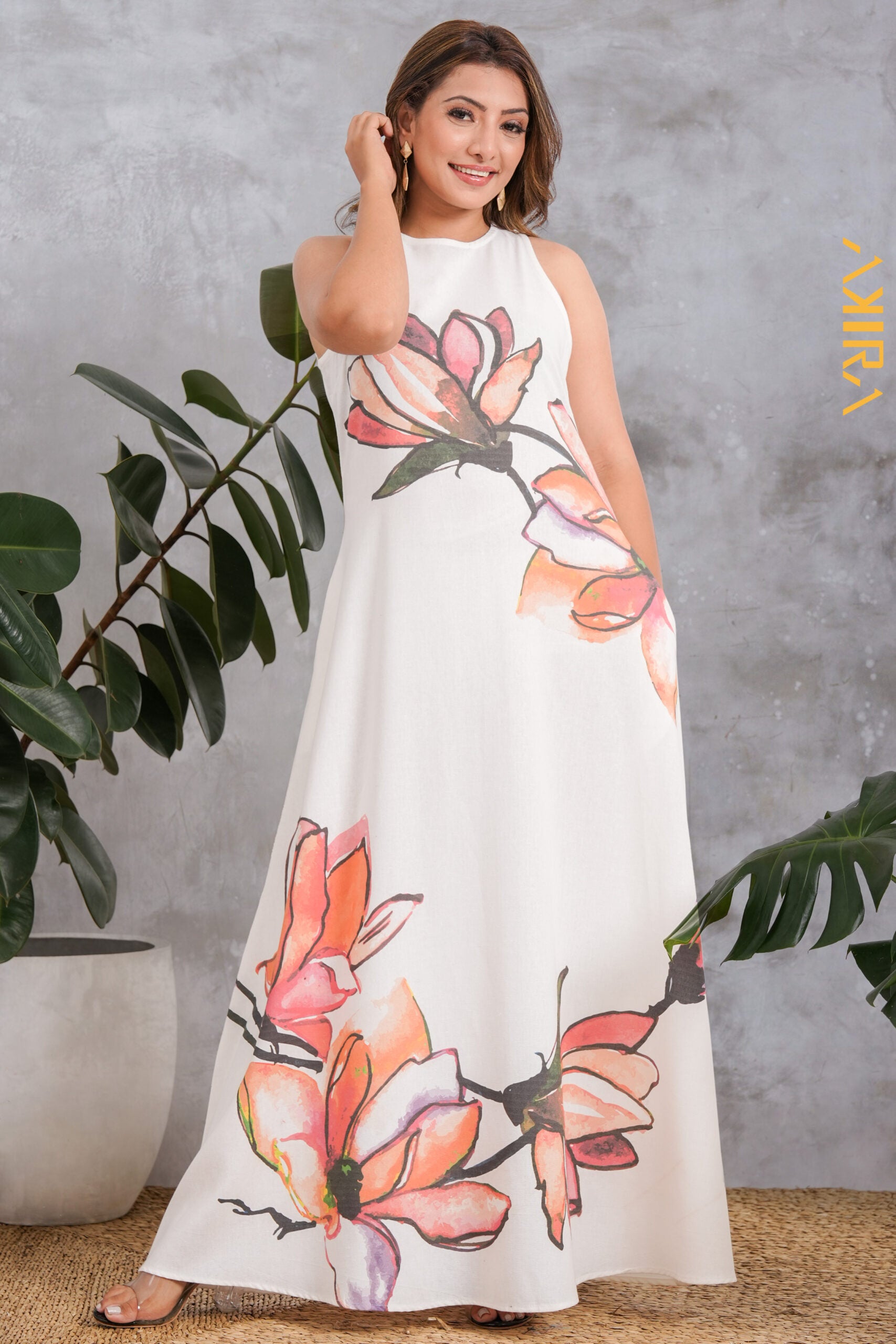 Blooming Petals Linen Dress | Kaftan, Bohemian Dress, Floral Dress, Boho Maxi Dress