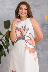 Blooming Petals Linen Dress | Kaftan, Bohemian Dress, Floral Dress, Boho Maxi Dress