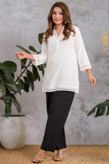 Ivory Pearl Kurti | Kaftan, Bohemian Dress, Floral Dress, Boho Maxi Dress