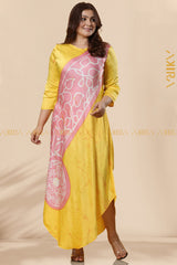 Sakura Gold Blossom Silk Dress | Kaftan, Bohemian Dress, Floral Dress, Boho Maxi Dress