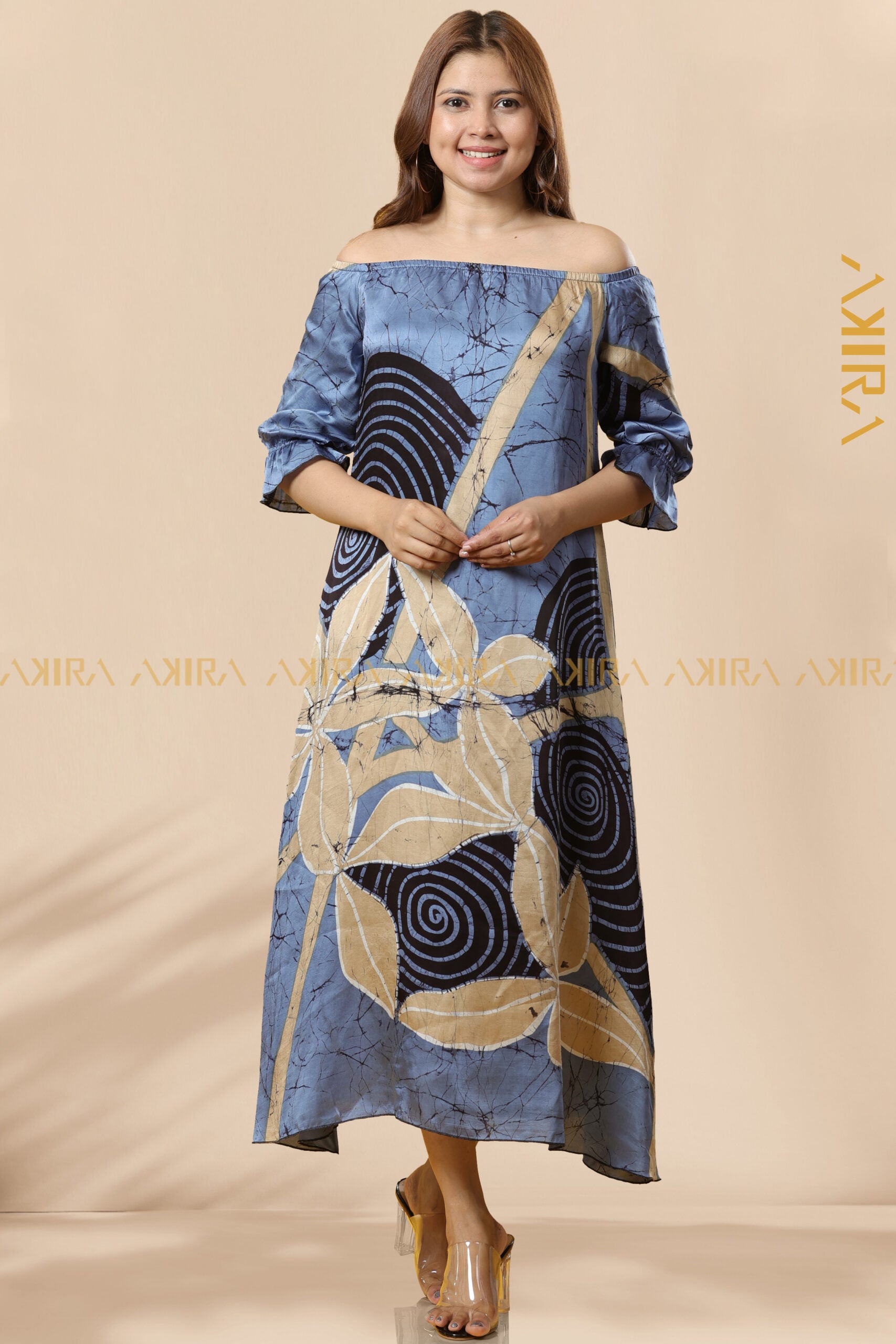 Blooming Vines Batik Silk Dress | Kaftan, Bohemian Dress, Floral Dress, Boho Maxi Dress