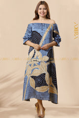 Blooming Vines Batik Silk Dress | Kaftan, Bohemian Dress, Floral Dress, Boho Maxi Dress