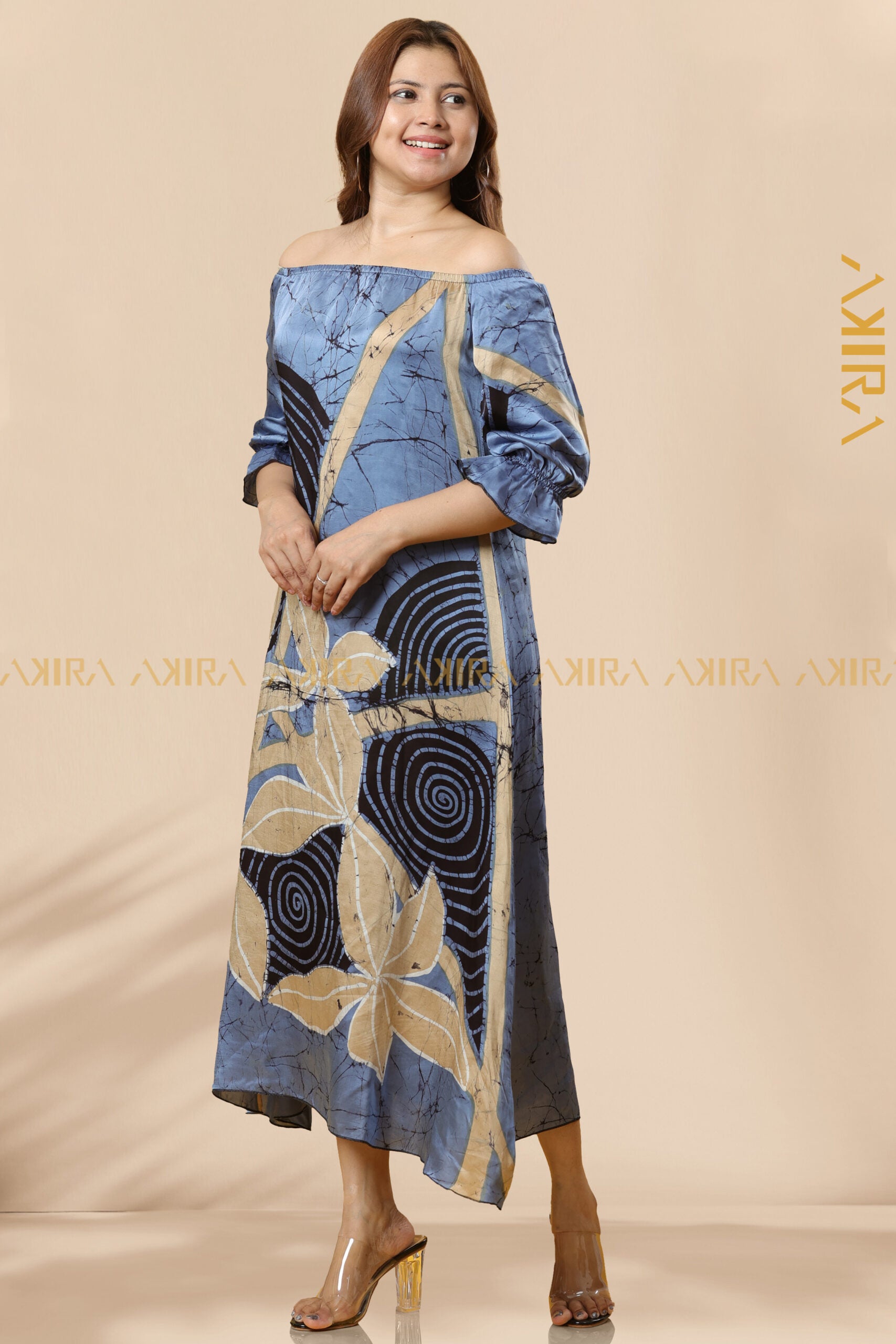 Blooming Vines Batik Silk Dress | Kaftan, Bohemian Dress, Floral Dress, Boho Maxi Dress