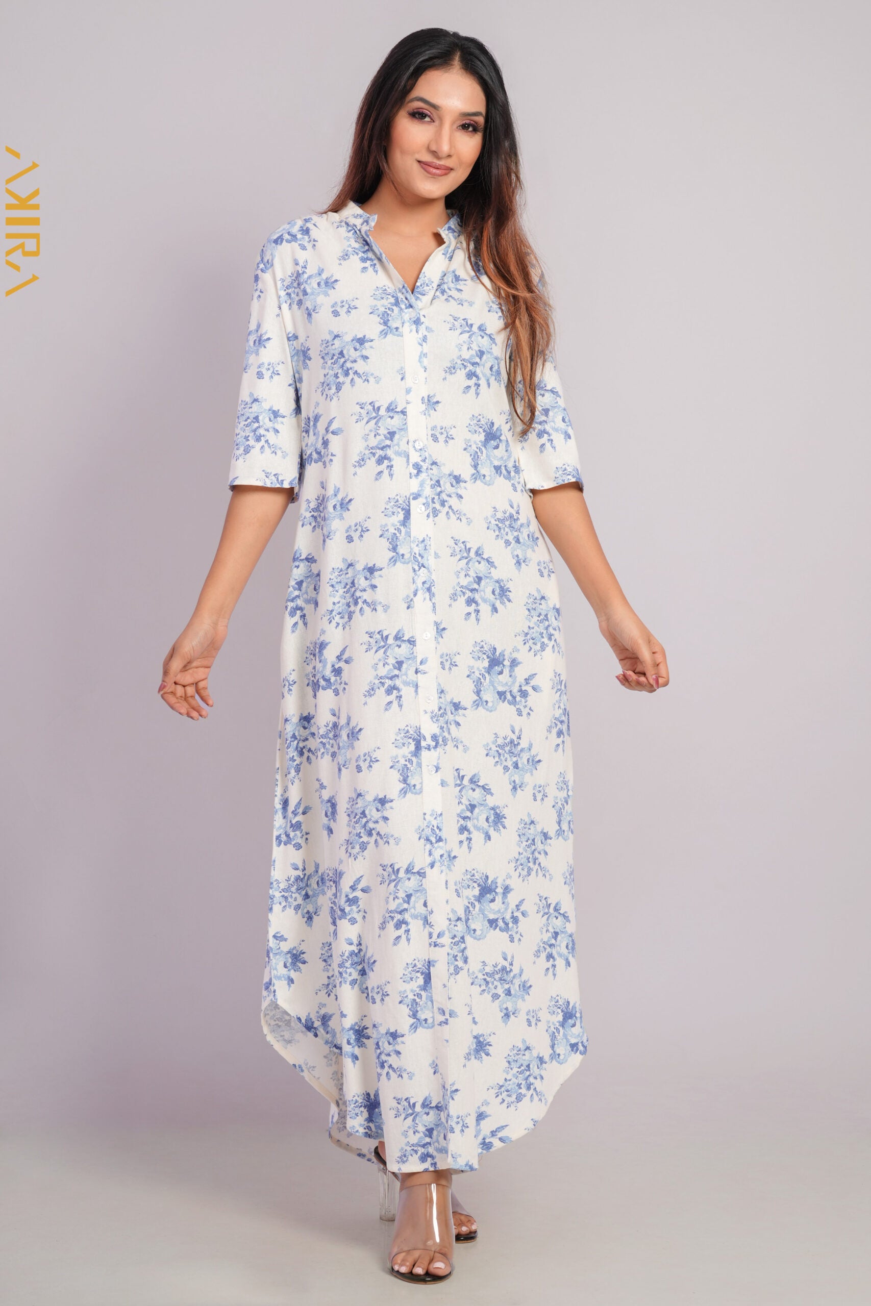 Blue-Eyed may Dress | Kaftan, Bohemian Dress, Floral Dress, Boho Maxi Dress