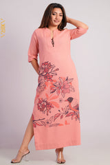 Modern Flowery Dress | Kaftan, Bohemian Dress, Floral Dress, Boho Maxi Dress