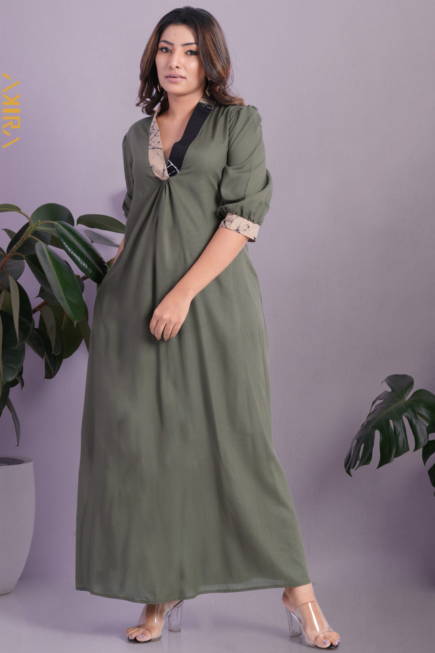 Olive Blossom Dress | Kaftan, Bohemian Dress, Floral Dress, Boho Maxi Dress