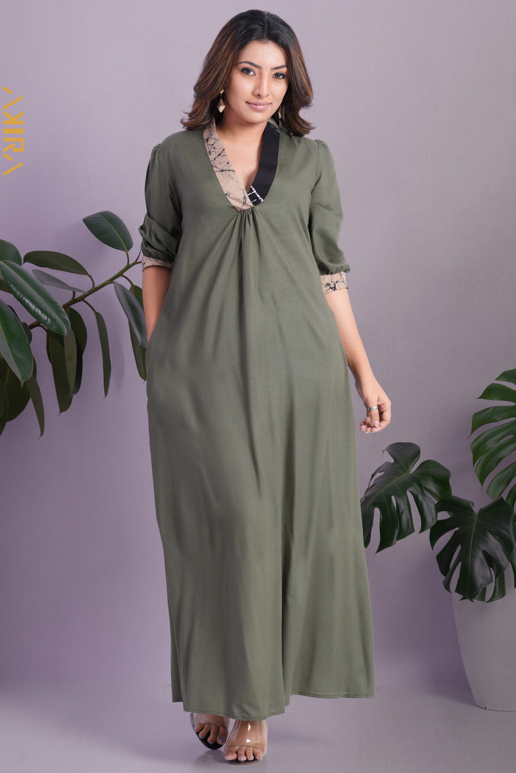 Olive Blossom Dress | Kaftan, Bohemian Dress, Floral Dress, Boho Maxi Dress