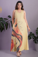 Delilah Linen Dress | Kaftan, Bohemian Dress, Floral Dress, Boho Maxi Dress