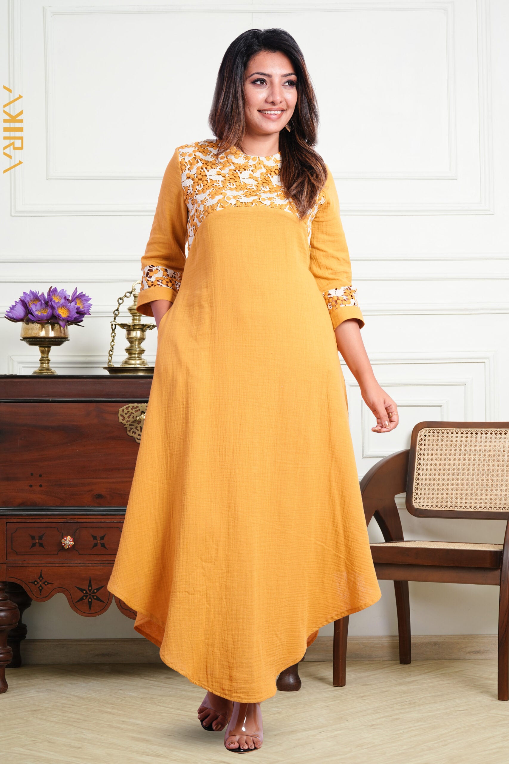 Sunset Floral Linen Dress | Kaftan, Bohemian Dress, Floral Dress, Boho Maxi Dress