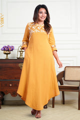 Sunset Floral Linen Dress | Kaftan, Bohemian Dress, Floral Dress, Boho Maxi Dress