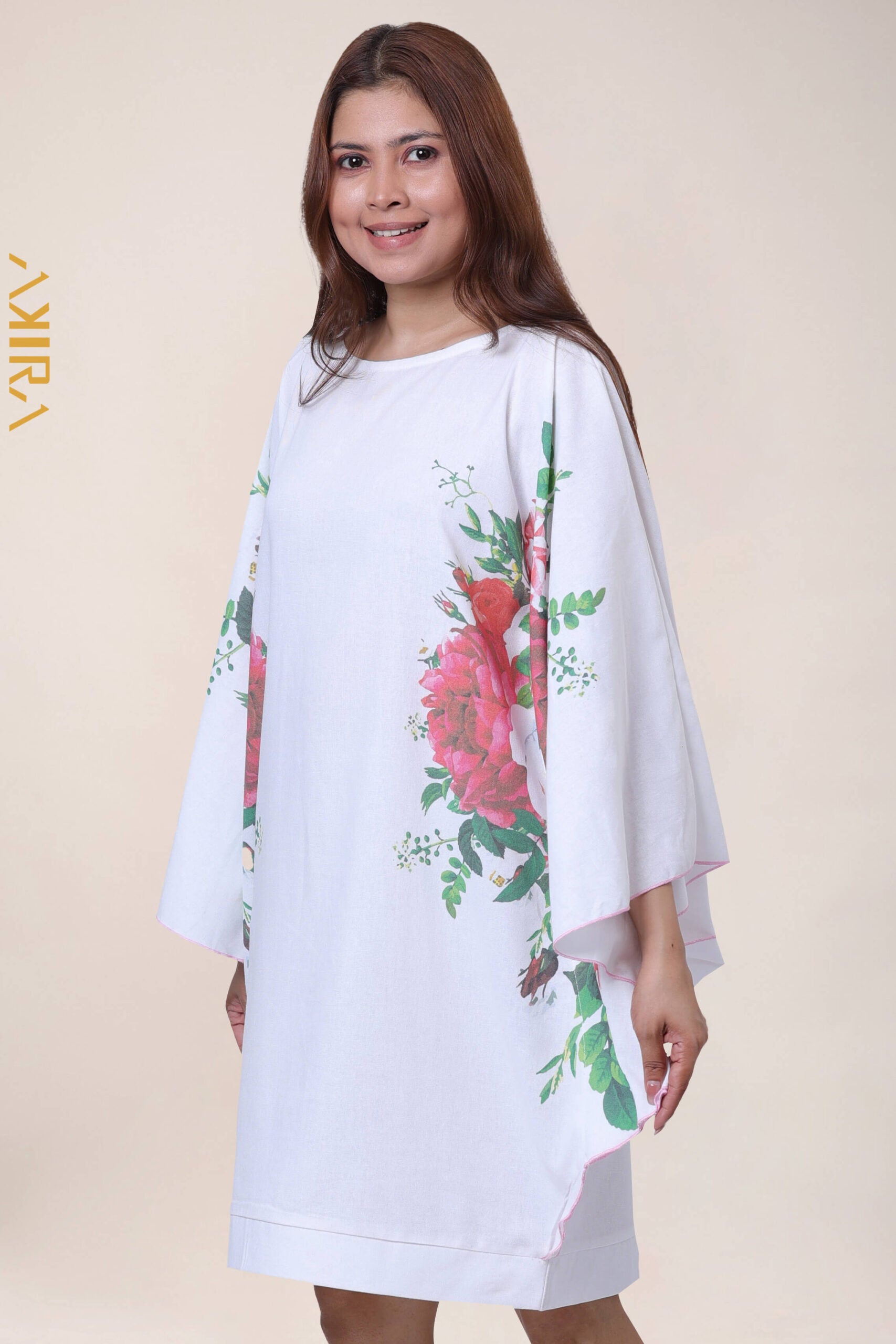 Linda Linen Poncho | Kaftan, Bohemian Dress, Floral Dress, Boho Maxi Dress