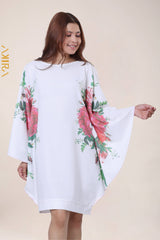 Linda Linen Poncho | Kaftan, Bohemian Dress, Floral Dress, Boho Maxi Dress