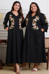Midnight Dark flora Dress | Kaftan, Bohemian Dress, Floral Dress, Boho Maxi Dress