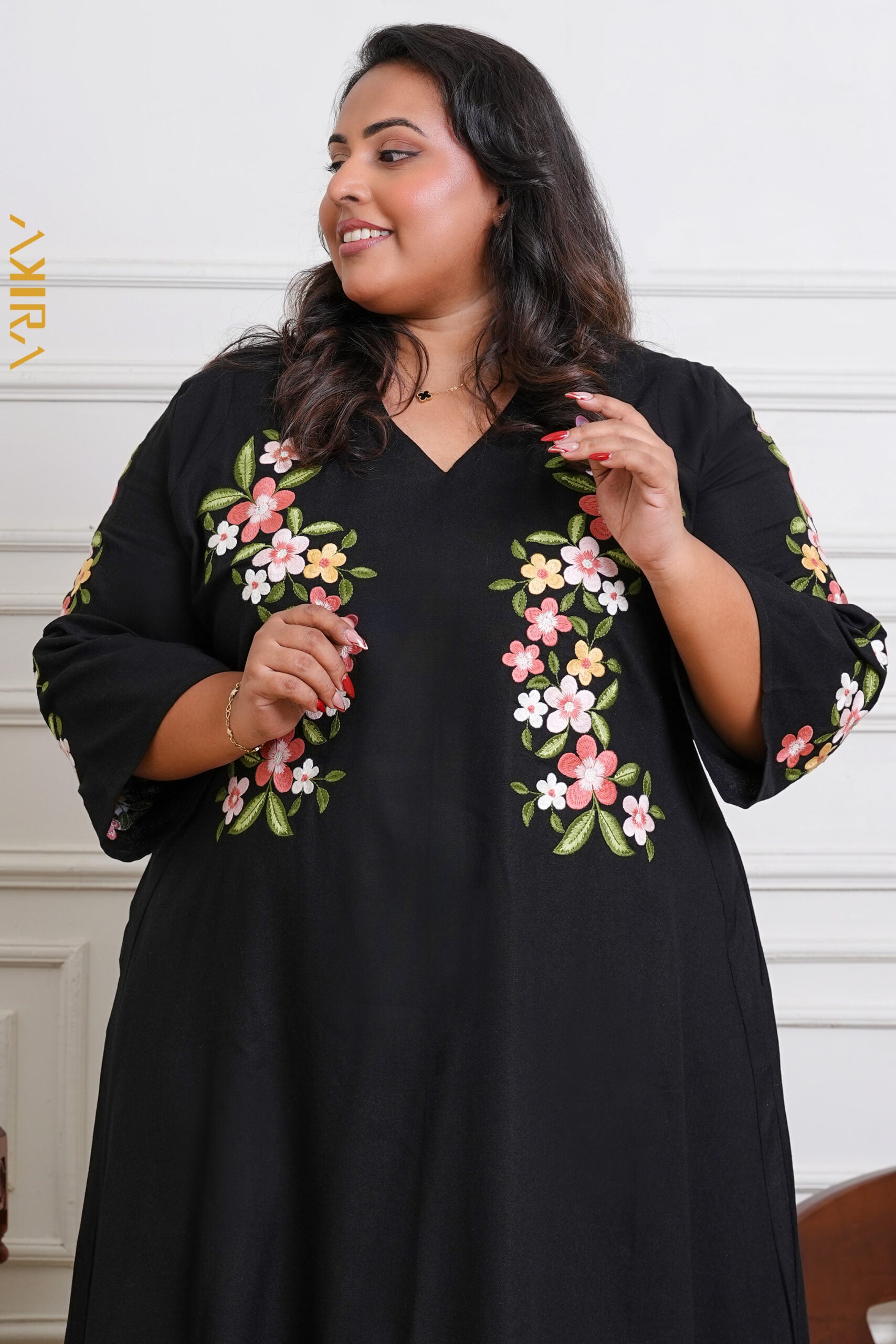 Midnight Dark flora Dress | Kaftan, Bohemian Dress, Floral Dress, Boho Maxi Dress