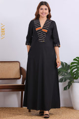 Dark Aqula Dress | Kaftan, Bohemian Dress, Floral Dress, Boho Maxi Dress