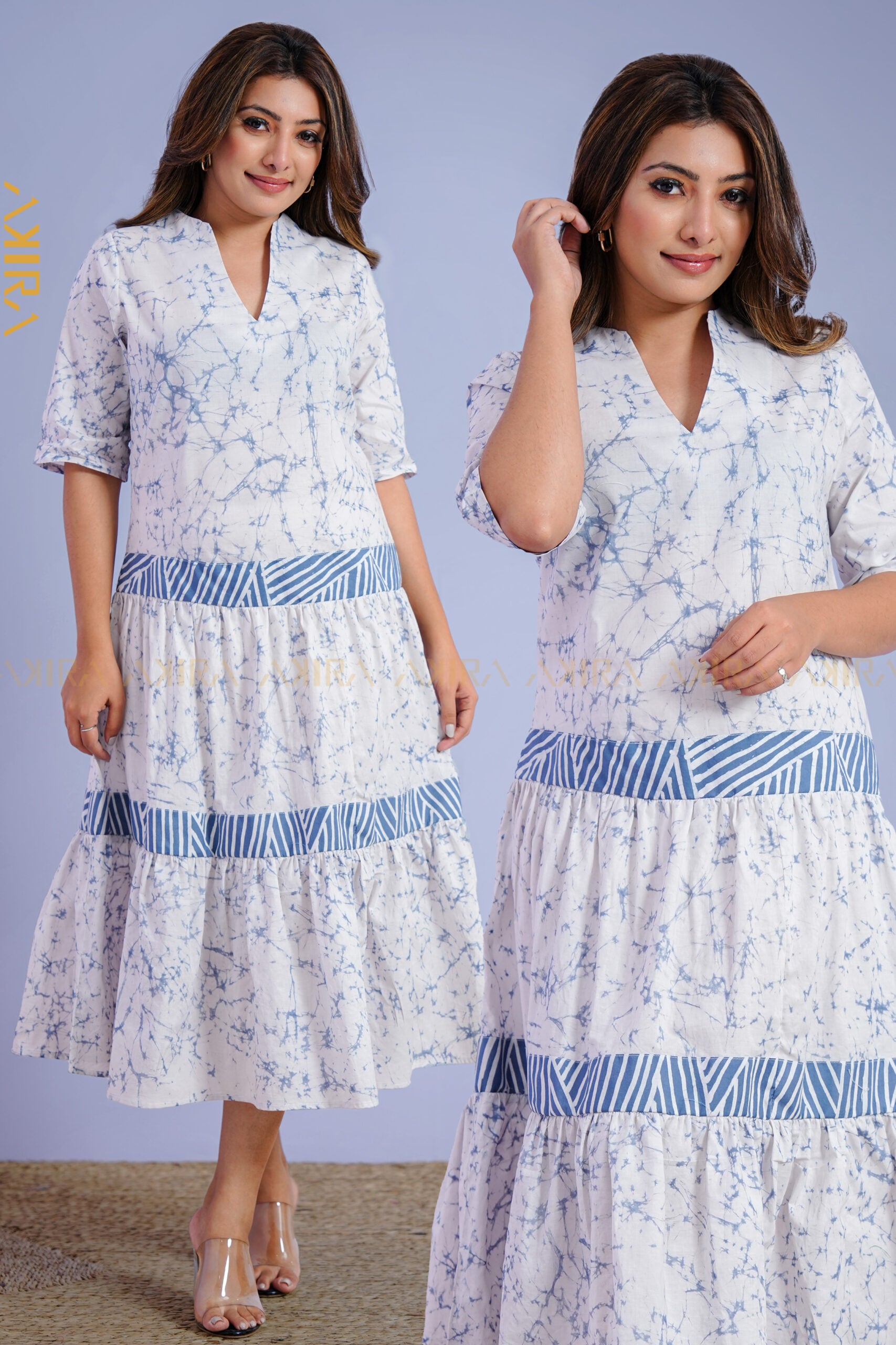 Indigo Fusion Dress | Kaftan, Bohemian Dress, Floral Dress, Boho Maxi Dress