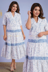 Indigo Fusion Dress | Kaftan, Bohemian Dress, Floral Dress, Boho Maxi Dress