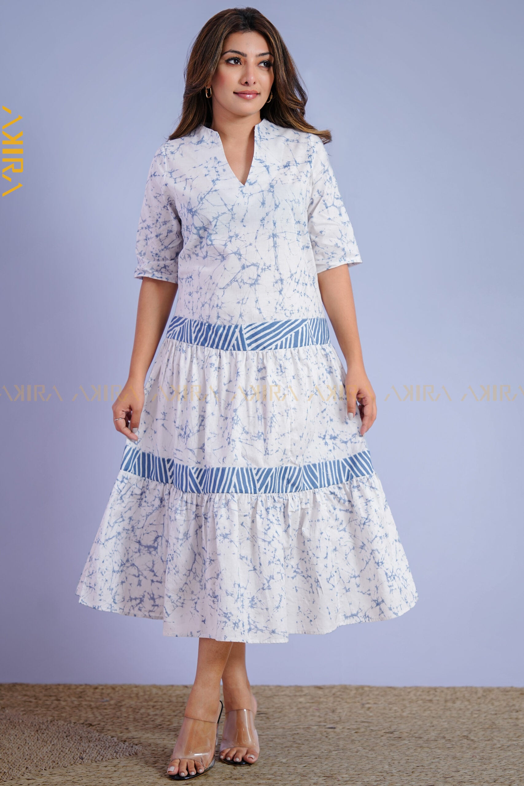 Indigo Fusion Dress | Kaftan, Bohemian Dress, Floral Dress, Boho Maxi Dress