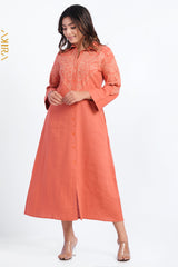 Flux Loom linen Dress | Kaftan, Bohemian Dress, Floral Dress, Boho Maxi Dress