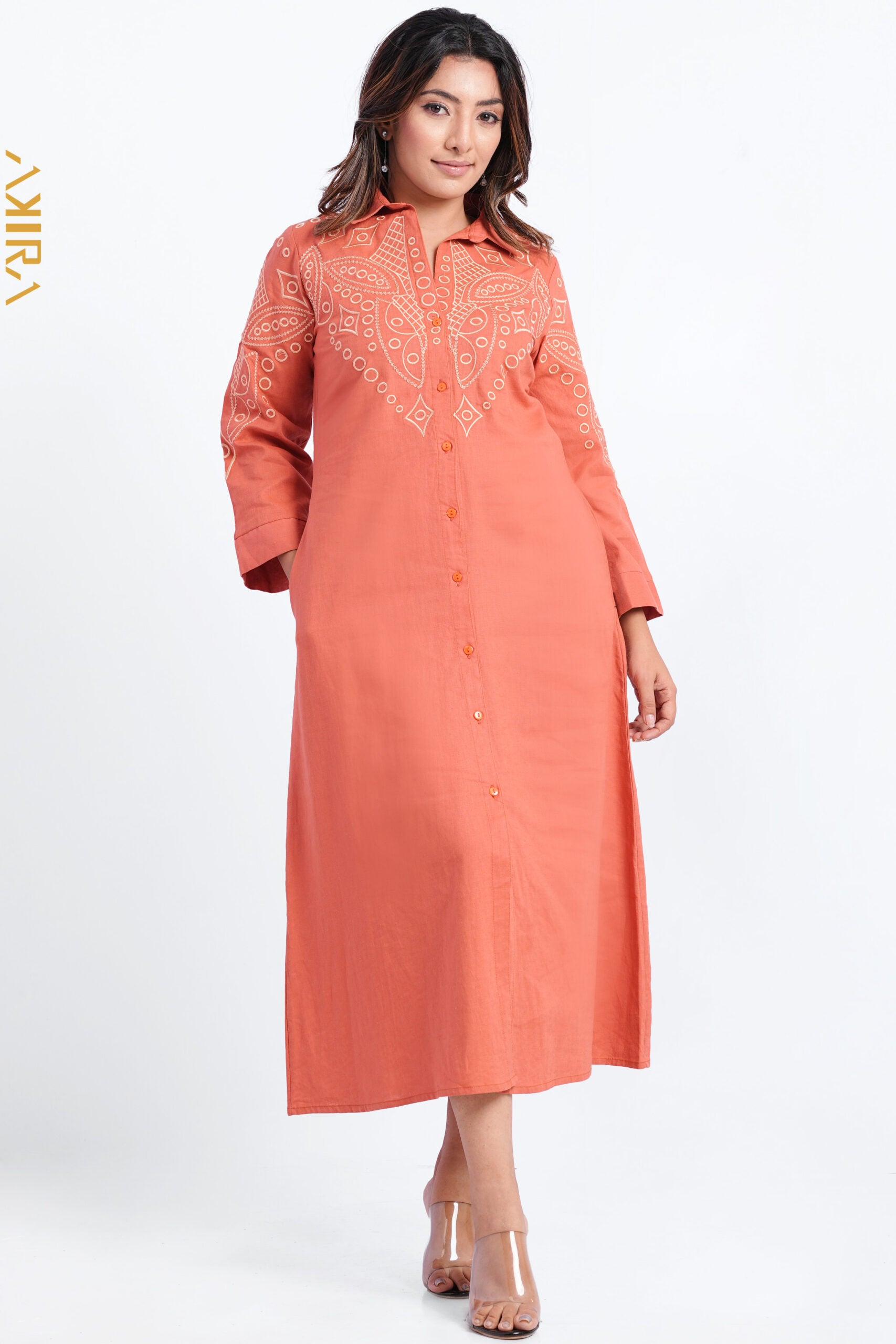 Flux Loom linen Dress | Kaftan, Bohemian Dress, Floral Dress, Boho Maxi Dress