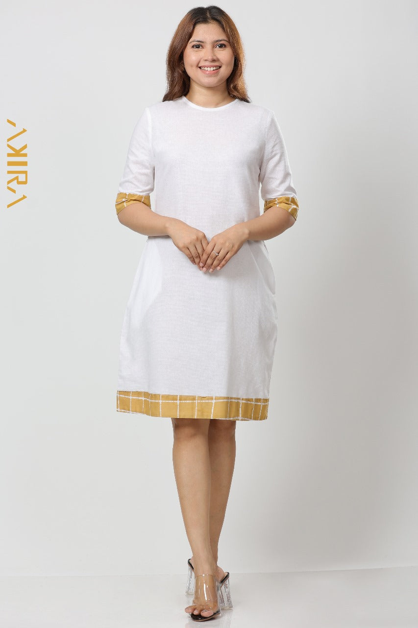 Golden Wave White Dress | Kaftan, Bohemian Dress, Floral Dress, Boho Maxi Dress