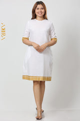 Golden Wave White Dress | Kaftan, Bohemian Dress, Floral Dress, Boho Maxi Dress