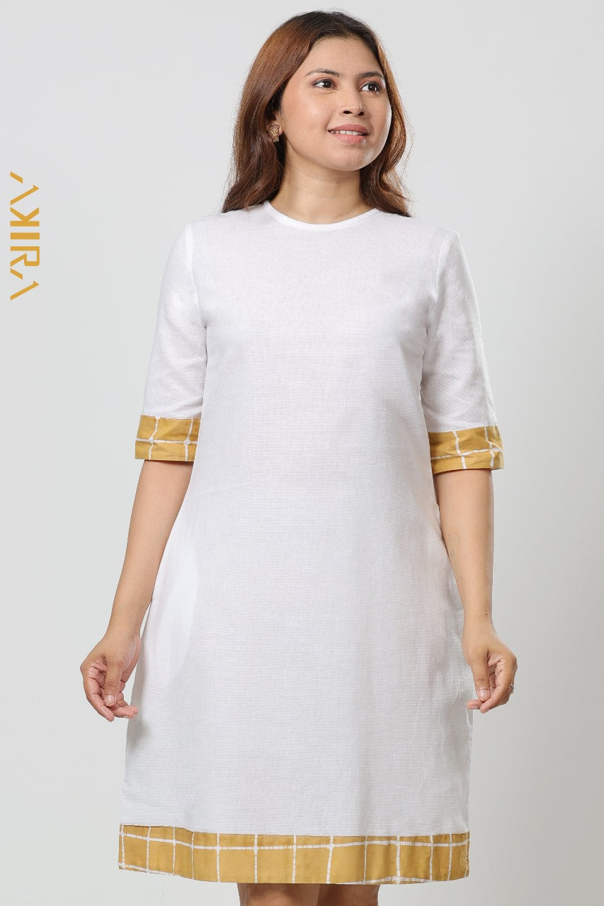 Golden Wave White Dress | Kaftan, Bohemian Dress, Floral Dress, Boho Maxi Dress